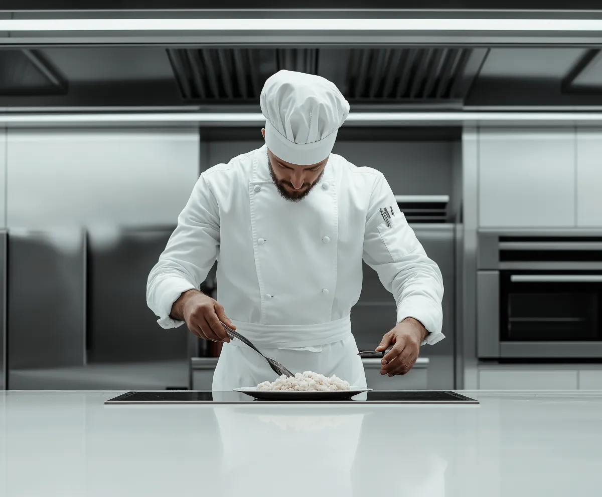 Equipa preparada na cozinha do restaurante